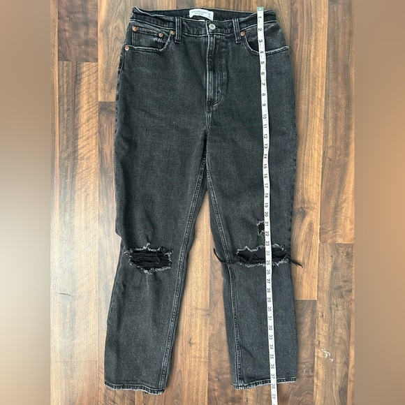 Abercrombie & Fitch Black Ankle Straight Ultra High Rise Jeans Curve Love 28/6 - Picture 9 of 12